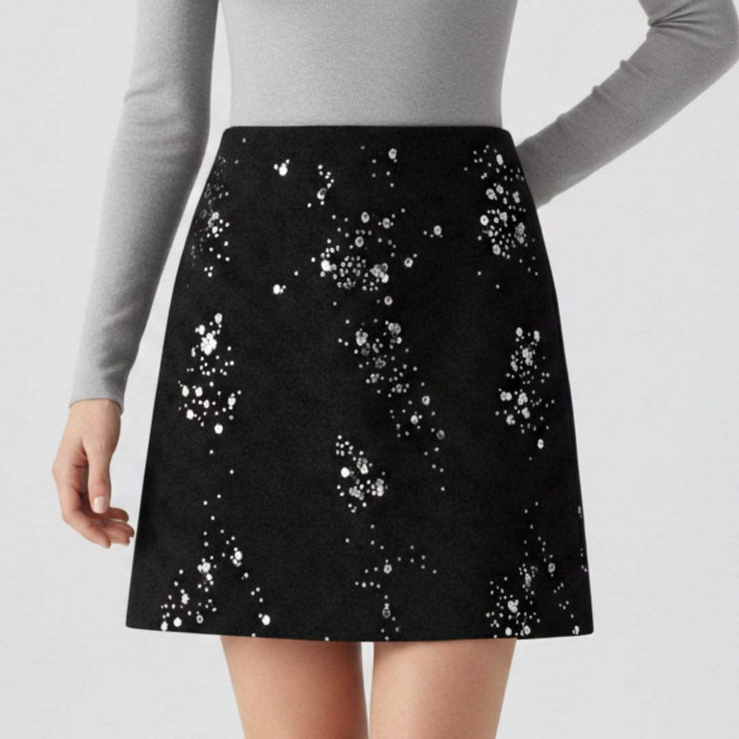 Edel — Kort Paljettskjørt Dame i Tweed med Høyt Liv, Motegalleriet Oslo — bilde 7