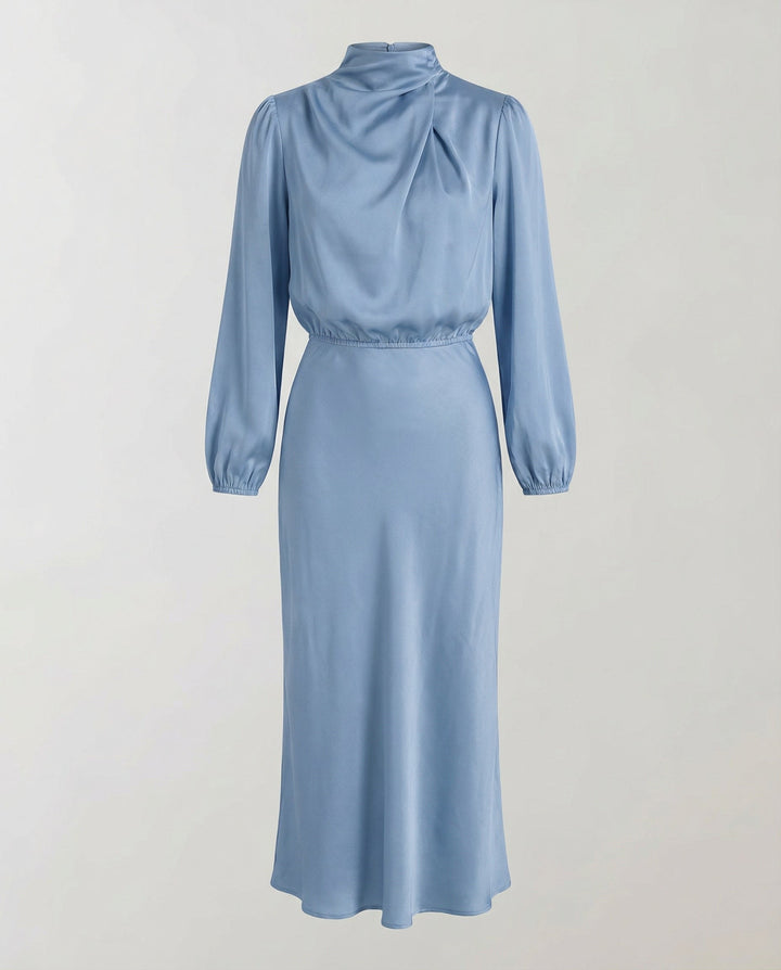 Henriette — Sateng Kjole Dame med Høy Hals og Lange Puffermer, Motegalleriet Oslo — bilde 6