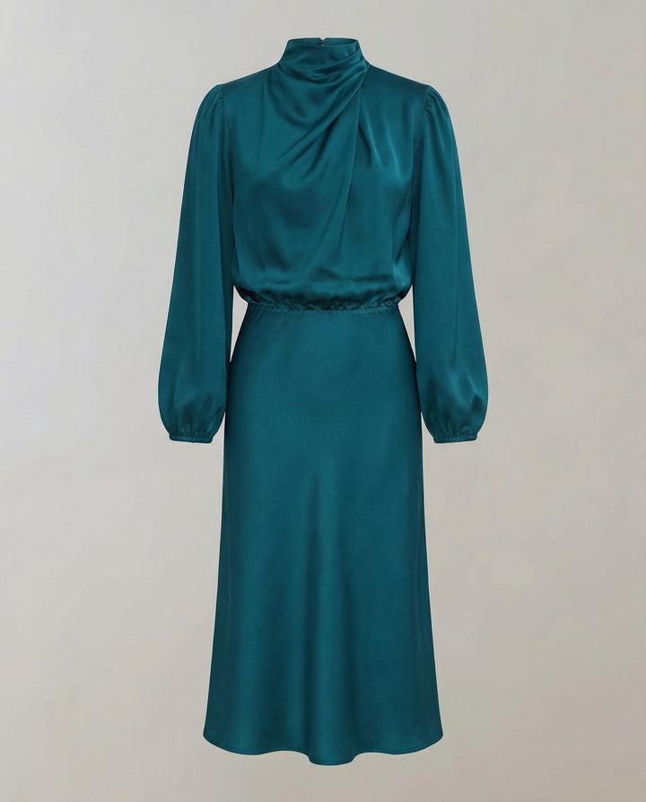 Henriette — Sateng Kjole Dame med Høy Hals og Lange Puffermer, Motegalleriet Oslo — bilde 10