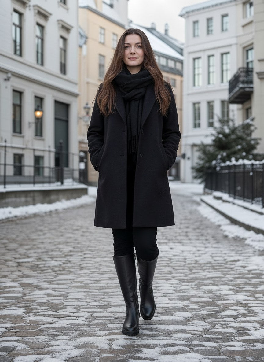 Ingrid | Høye Vinterstøvler i Skinn for Kvinner