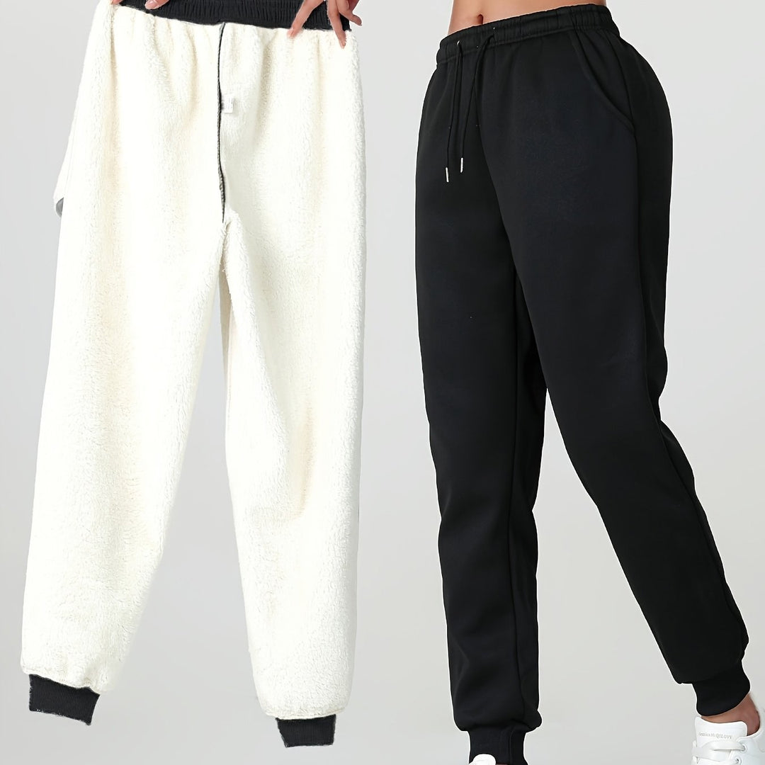 Janne — Varme Joggebukser Dame Fôret med Fleece og Strikk i Livet, Motegalleriet Oslo — bilde 1