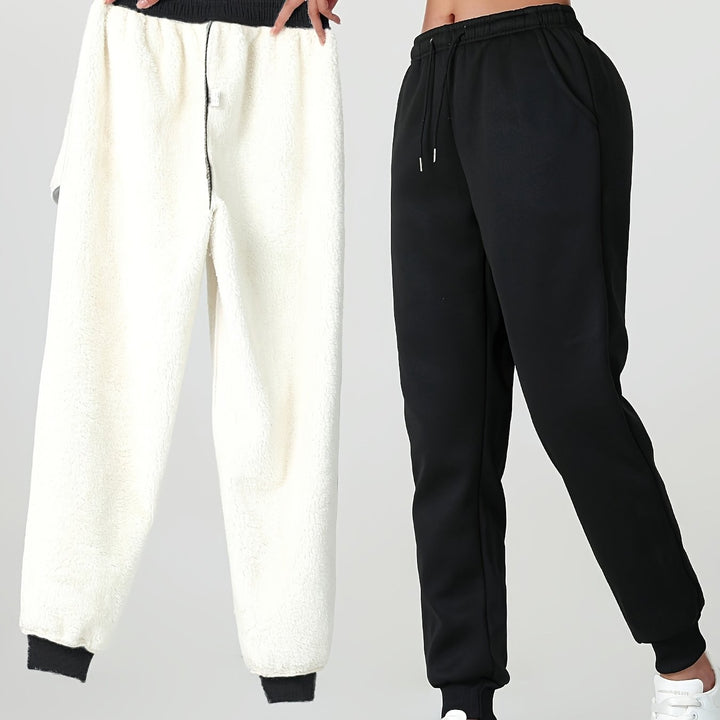 Janne — Varme Joggebukser Dame Fôret med Fleece og Strikk i Livet, Motegalleriet Oslo — bilde 1