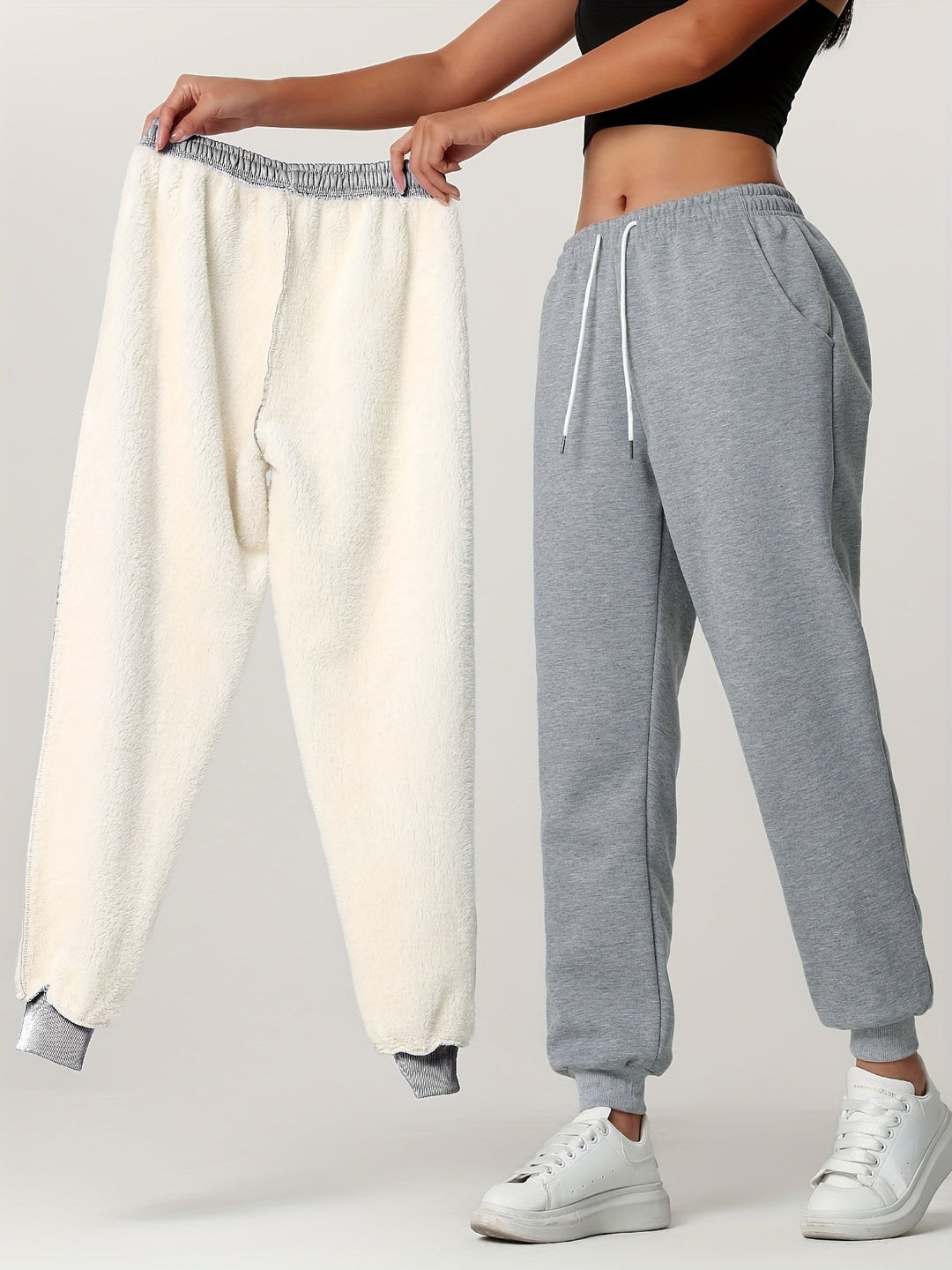 Janne — Varme Joggebukser Dame Fôret med Fleece og Strikk i Livet, Motegalleriet Oslo — bilde 15