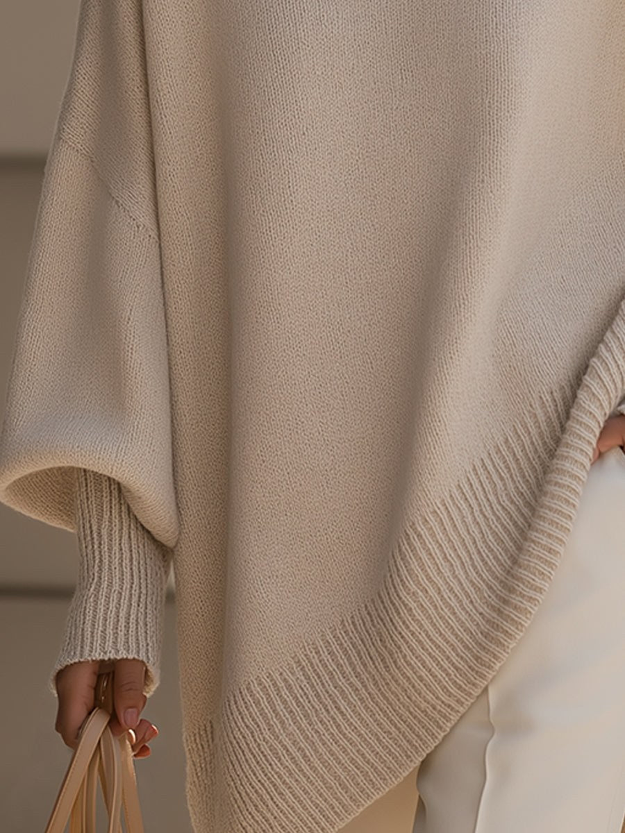 Jennifer — Myk Oversized Strikkegenser Dame med Rund Hals og Lange Ermer, Motegalleriet Oslo — bilde 3