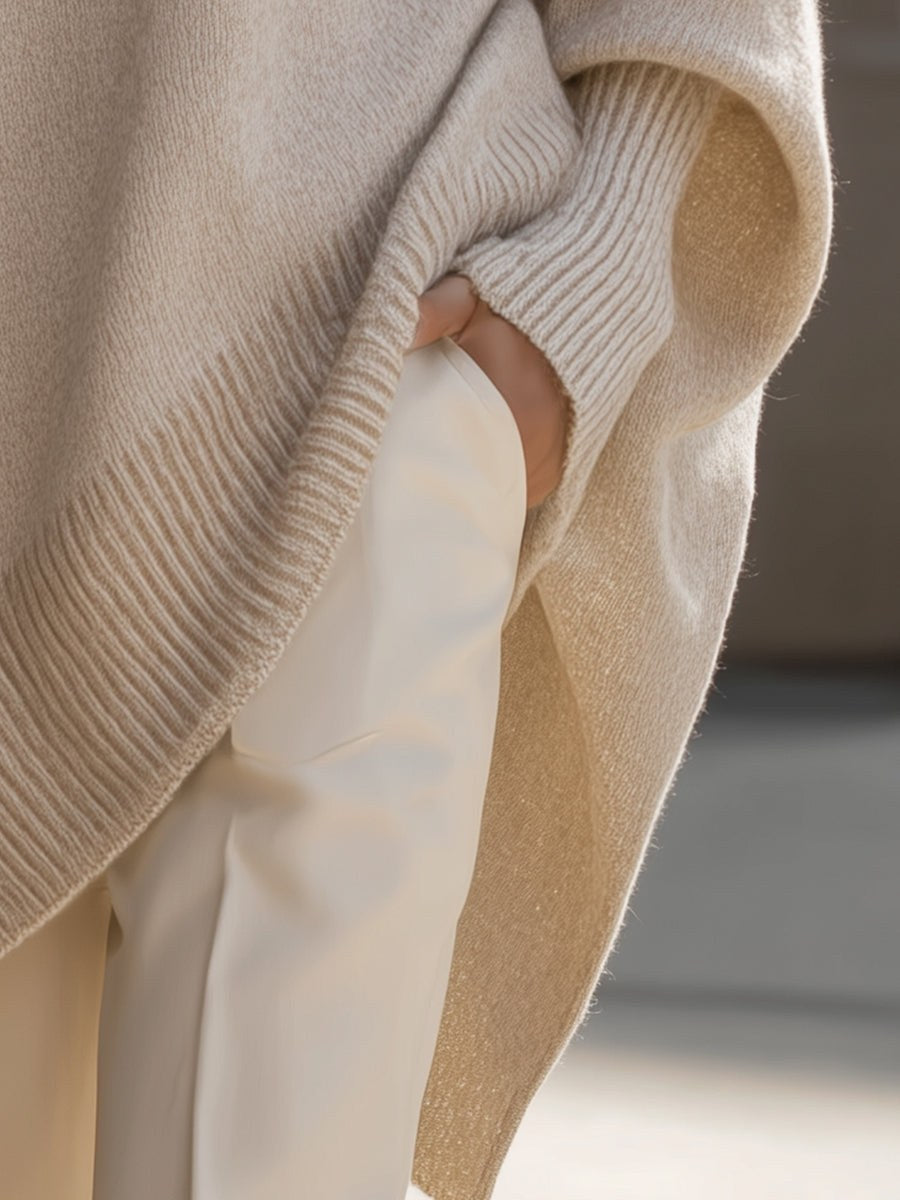 Jennifer — Myk Oversized Strikkegenser Dame med Rund Hals og Lange Ermer, Motegalleriet Oslo — bilde 5