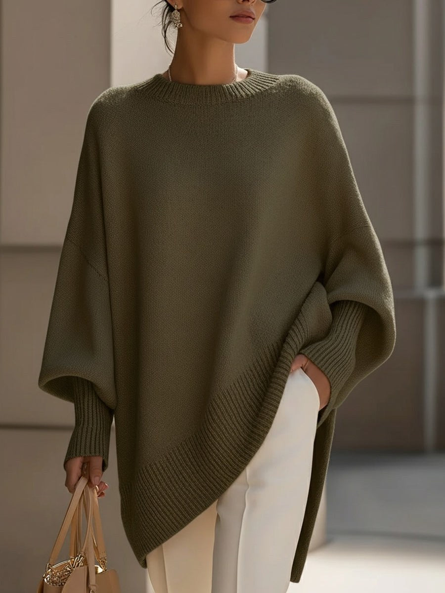 Jennifer — Myk Oversized Strikkegenser Dame med Rund Hals og Lange Ermer, Motegalleriet Oslo — bilde 11