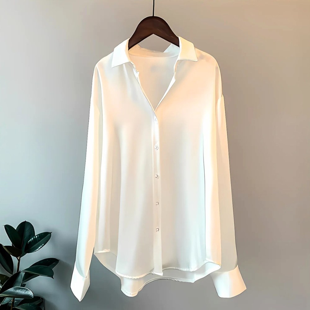 Lotte — Bluse Dame i Sateng med Krage og Knapper Foran, Motegalleriet Oslo — bilde 2