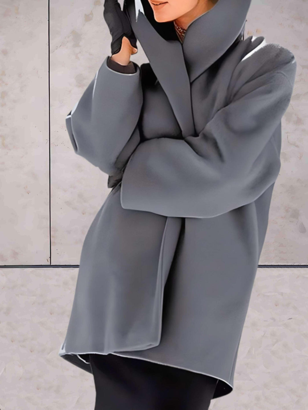 Nikoline — Oversized Vinterfrakk Dame med Bred Krage og Knapper Foran, Motegalleriet Oslo — bilde 3