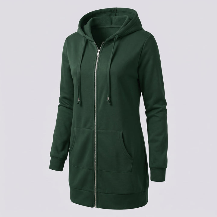 Pia — Lang Jakke Dame med Hette, Glidelås og Fôr i Fleece, Motegalleriet Oslo — bilde 5