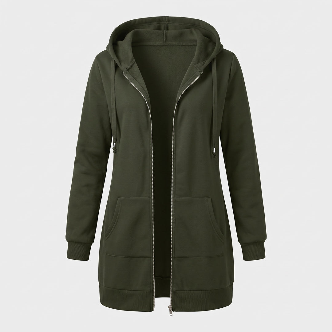 Pia — Lang Jakke Dame med Hette, Glidelås og Fôr i Fleece, Motegalleriet Oslo — bilde 17